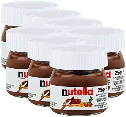 16 BARATTOLINI NUTELLA MONOPORZIONE DA 25 GR CREMA SPALMABILE NOCCIOLE VASETTI
