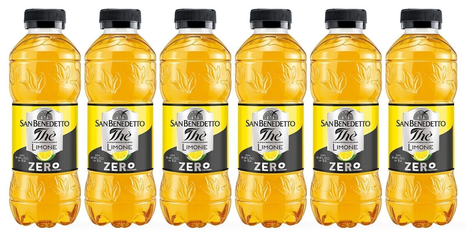 6X San Benedetto The Zero Senza Zuccheri gusto Limone con Infuso di Thè 500ml