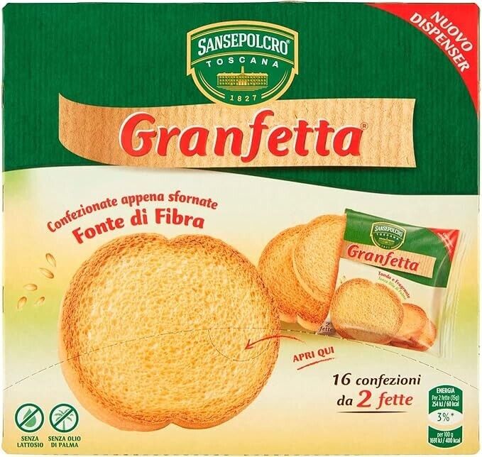 Buitoni Granfetta Classica 16 Monoporzioni Da 2 Fette Biscottate, 240g