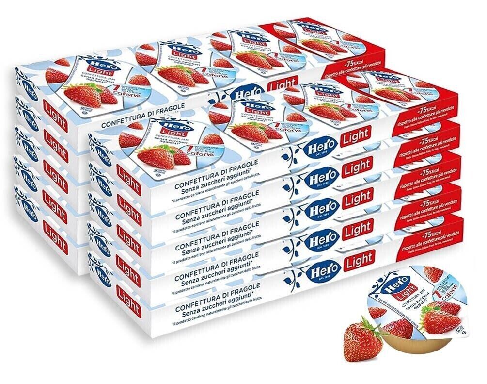 10X Hero Light Confettura di Fragole Senza Zuccheri Aggiunti 4x20g