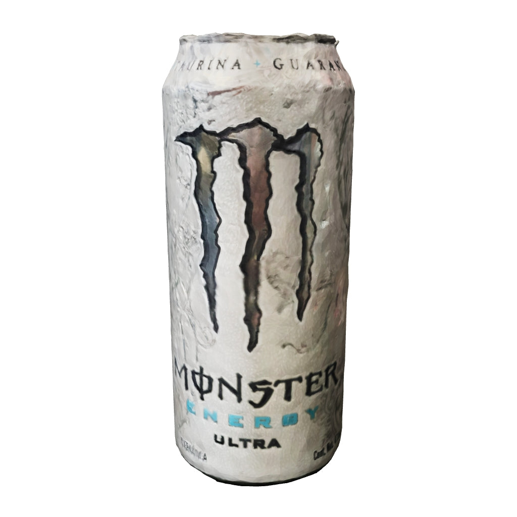 Monster Energy Ultra White Lattina da 500 ml, Energy Drink Zero Zuccheri e poche Calorie, Bevanda Energetica dal Gusto Leggero e Rinfrescante di Agrumi