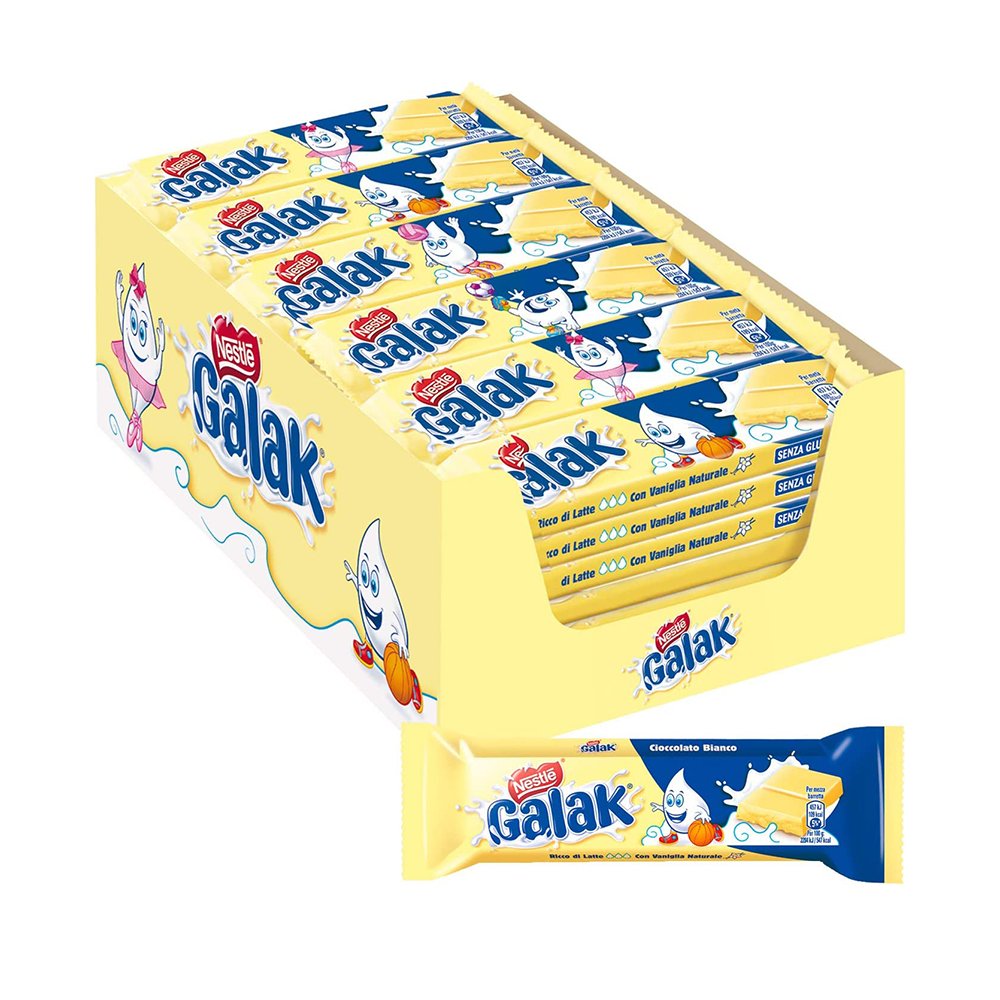 Nestlé Galak Barretta di Cioccolato Bianco, Confezione da 36 Barrette