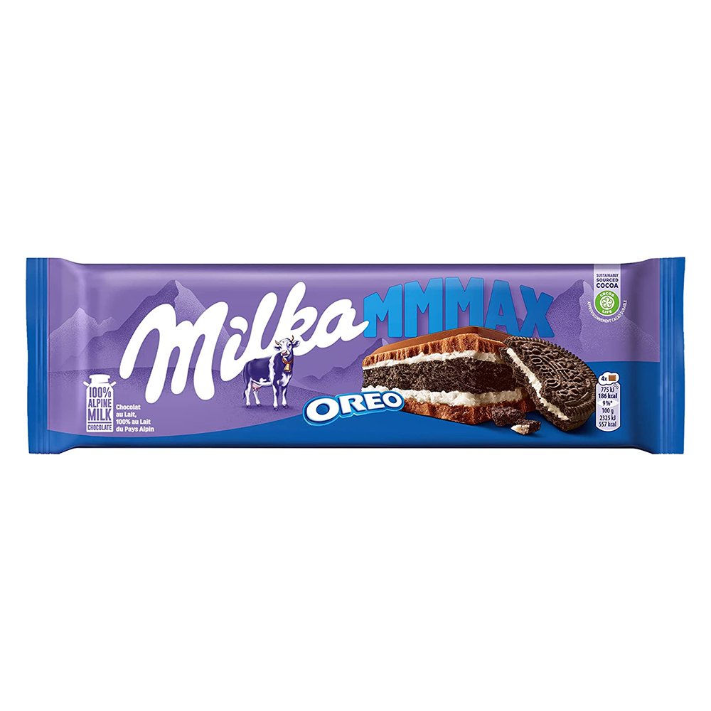 Milka Mmmax Oreo 3 Tavoletta di Cioccolato con Biscotti Oreo, 300g