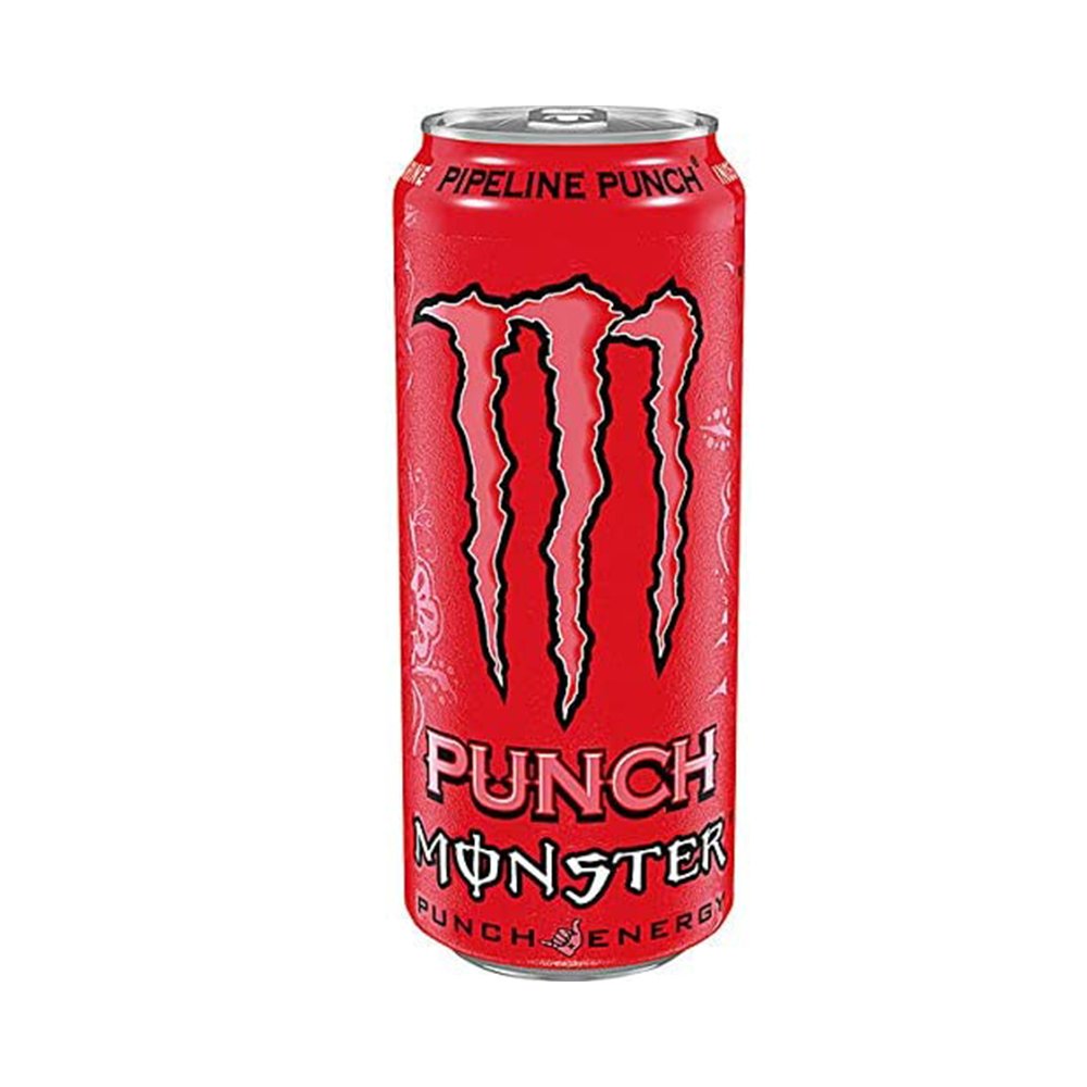Monster Energy Pipeline Punch – Lattine da 500 ml, Energy Juice con Taurina, L-carnitina, Inositolo e Vitamine del Gruppo B, Bevanda Energetica dal Gusto di Frutto della Passione, Arancia e Guava