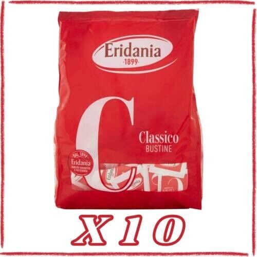 Zucchero Eridania Classico Bustine Monodose Cristalli Puri (10 Confez. da 1kg)