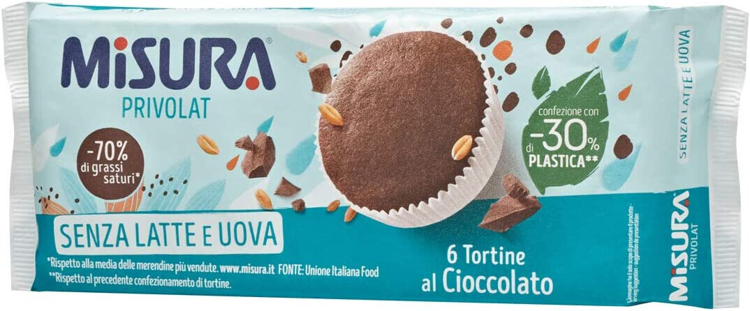 Misura Privolat Tortine Morbide al Cioccolato Senza Latte e Uova 240gr