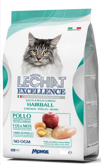 CROCCANTINI 1,5 KG. ADULT LECHAT EXCELLENCE HAIRBALL MONGE CIBO SECCO PER GATTI