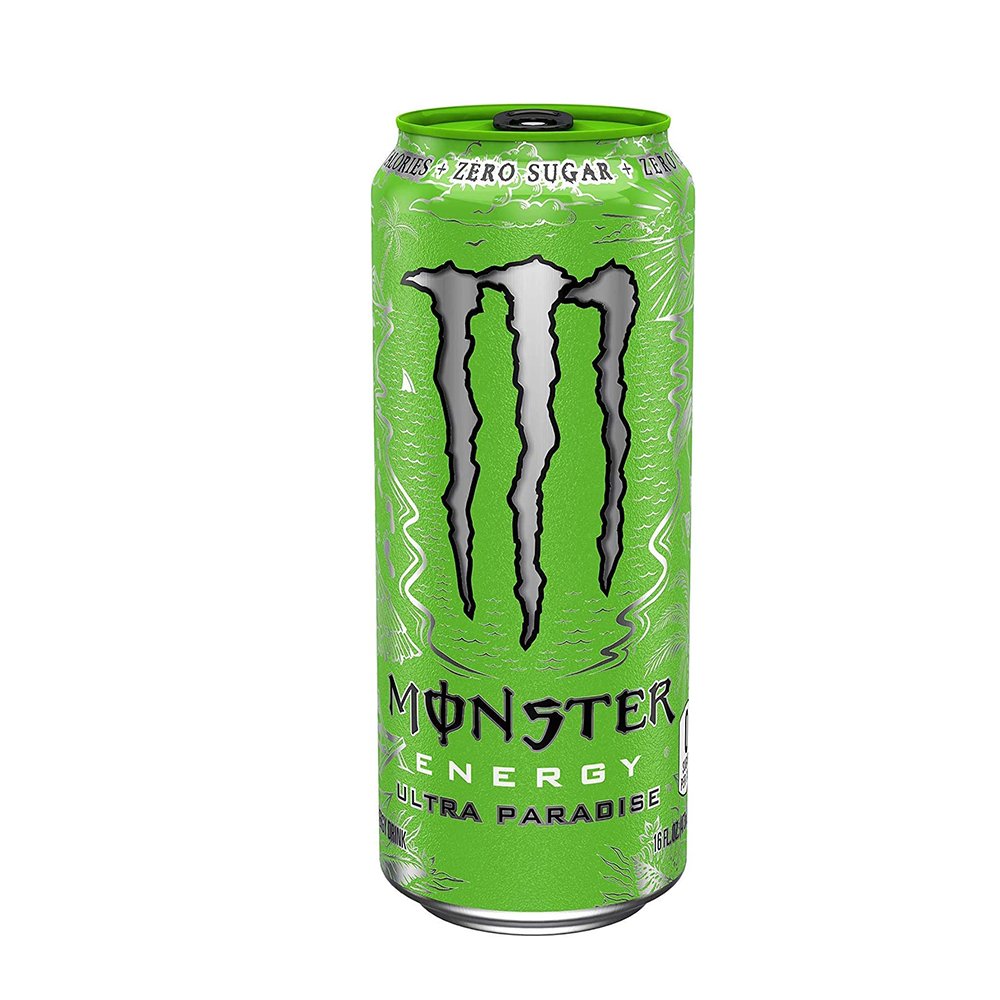Monster Energy Ultra Paradise – Lattine da 500 ml, Energy Drink Zero Zuccheri e Poche Calorie, Bevanda Energetica dal Gusto Leggero e Rinfrescante di Kiwi e Lime